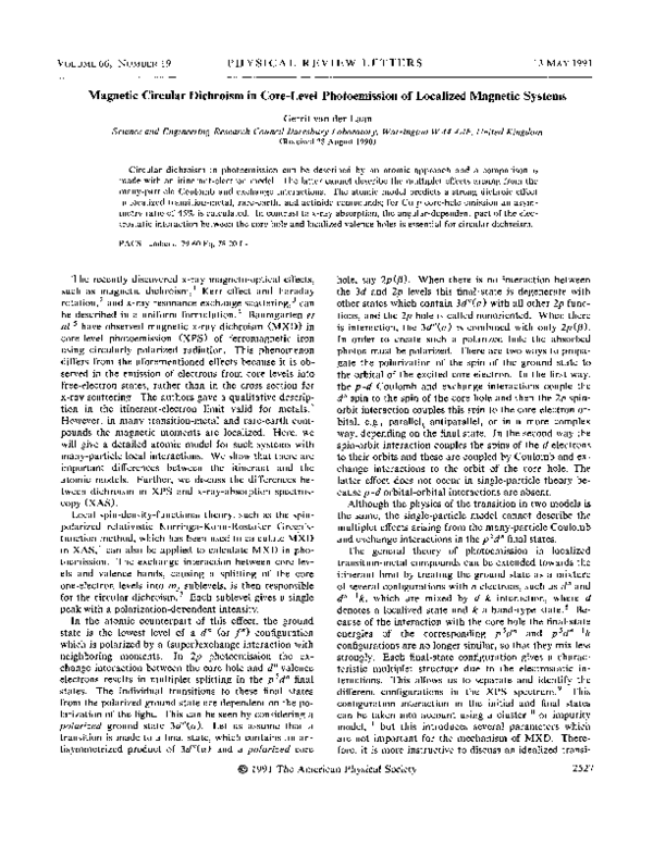 (PDF) Magnetic circular dichroism in core-level photoemission of ...