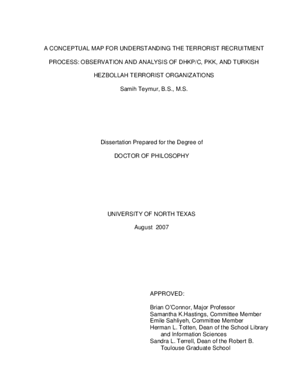 (PDF) A conceptual map for understanding the terrorist recruitment ...