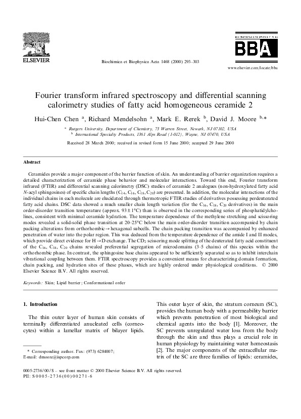 (PDF) Fourier transform infrared spectroscopy and differential scanning ...