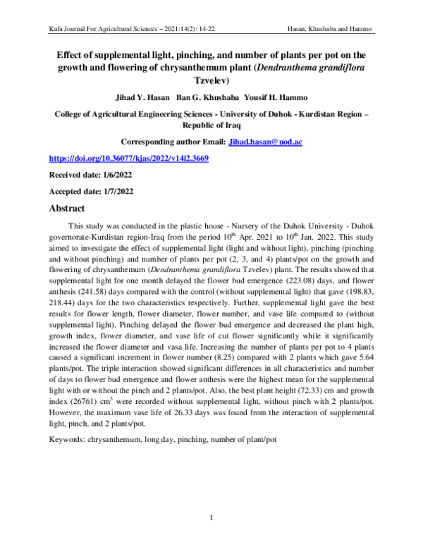  pdf effect of supplemental light pinching and number of plants per