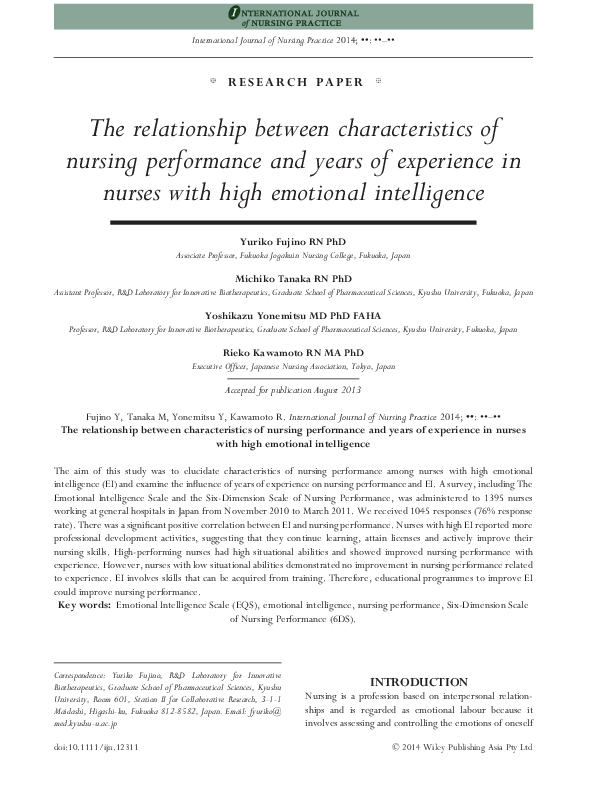 (PDF) The relationship between characteristics of nurses and their ...