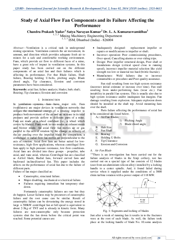 (PDF) Study of Axial Flow Fan Components and its Failure Affecting the ...