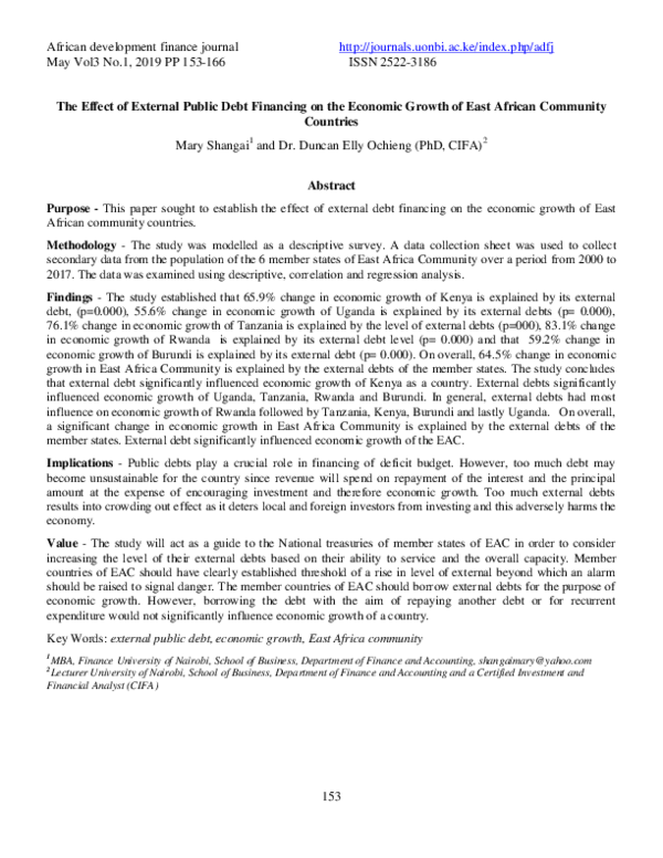 (PDF) The Effect of External Public Debt Financing on the Economic ...