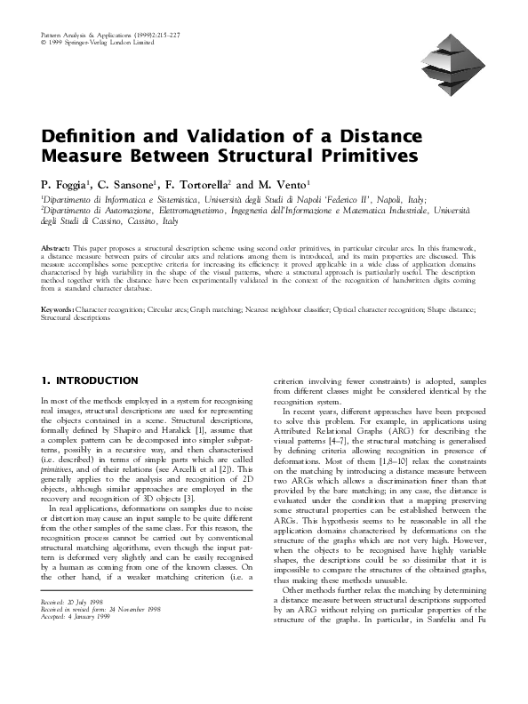 (PDF) Definition and Validation of a Distance Measure Between ...