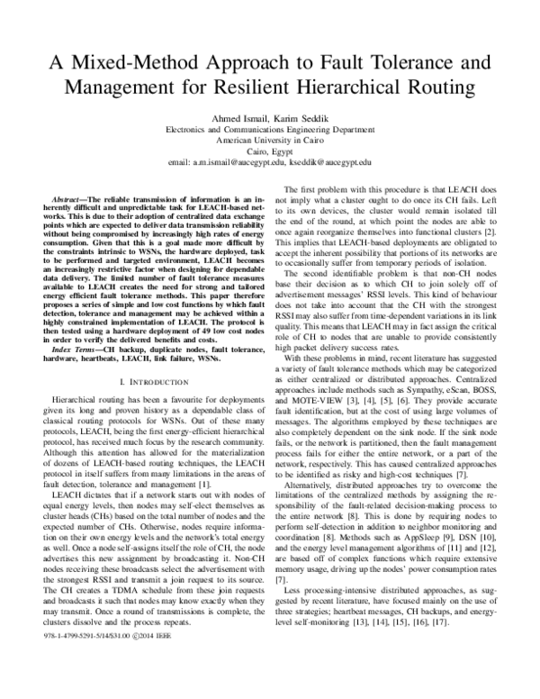 (PDF) A mixed-method approach to fault tolerance and management for ...
