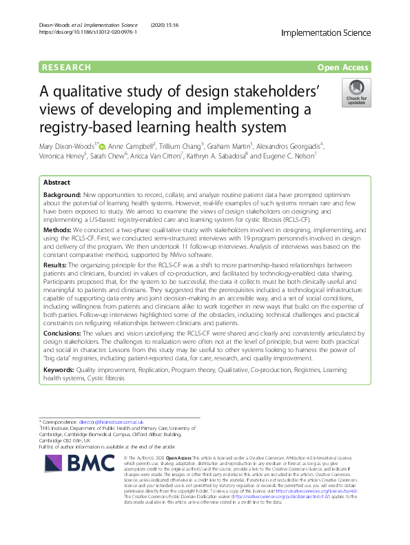 (PDF) A qualitative study of design stakeholders’ views of developing ...