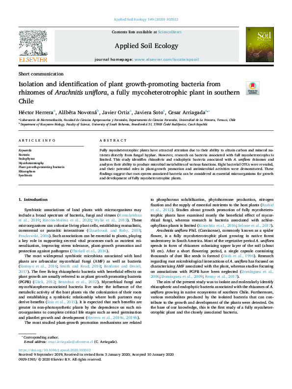 (PDF) Isolation and identification of a plant growth promotive ...