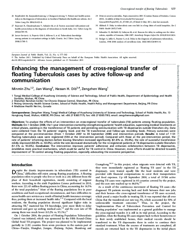 (PDF) Enhancing the management of cross-regional transfer of floating ...