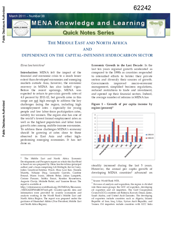 (PDF) The Middle East and North Africa and dependence on the capital ...