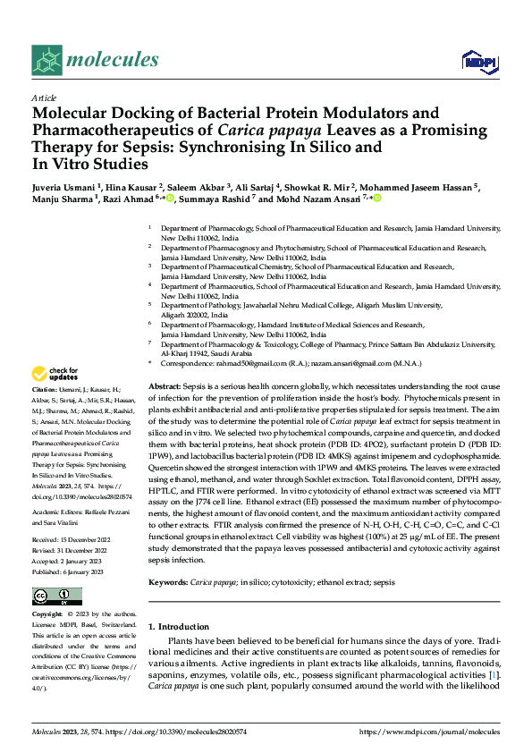 (PDF) Molecular Docking of Bacterial Protein Modulators and ...