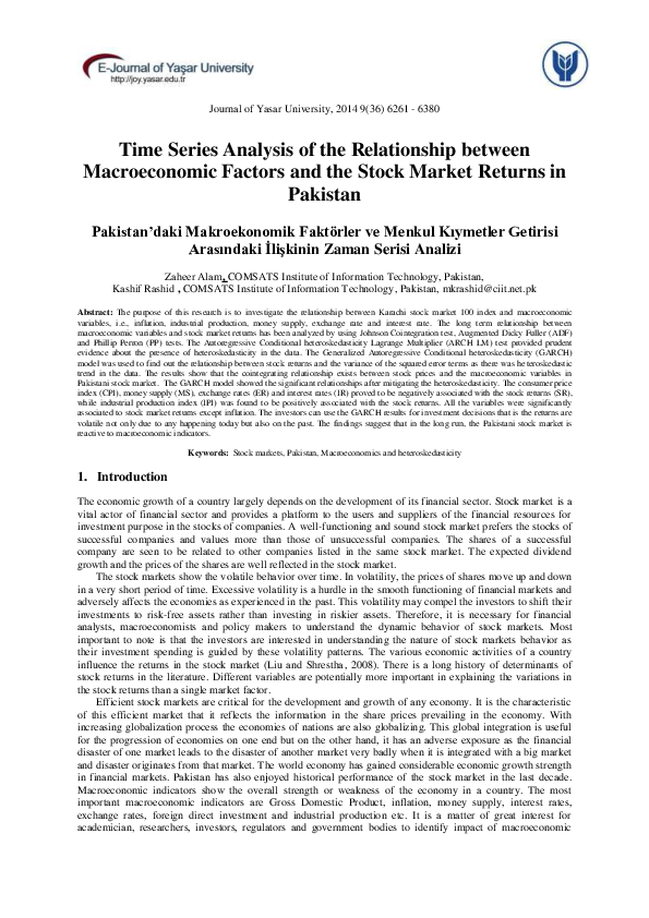 (PDF) Time Series Analysis of the Relationship between Macroeconomic ...