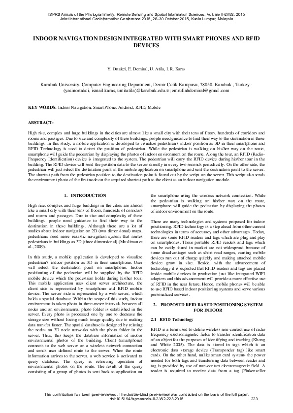 (PDF) Indoor Navigation Design Integrated with Smart Phones and Rfid ...