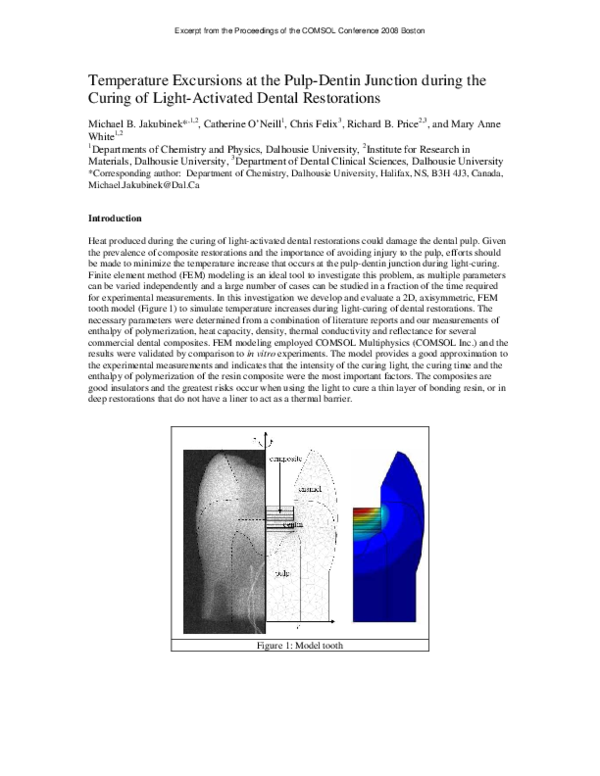 (PDF) Temperature excursions at the pulp–dentin junction during the ...