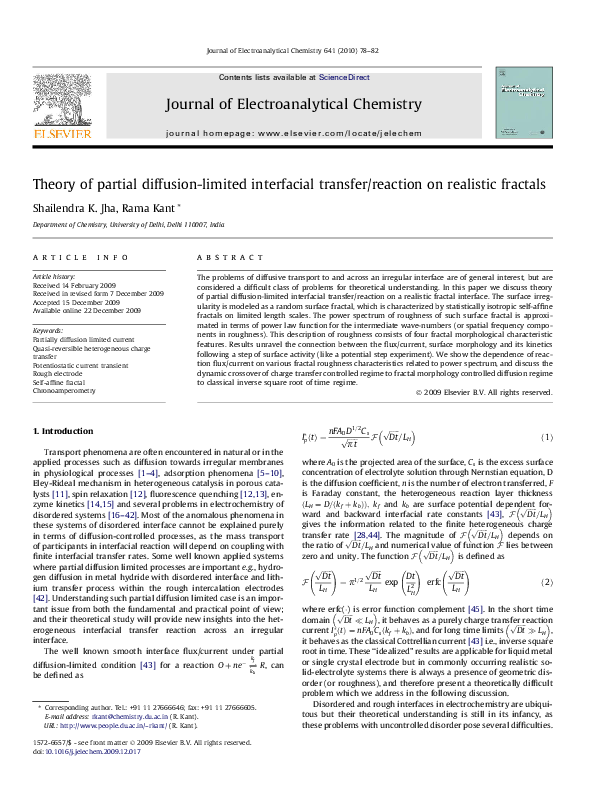 (PDF) Theory of partial diffusion-limited interfacial transfer/reaction ...