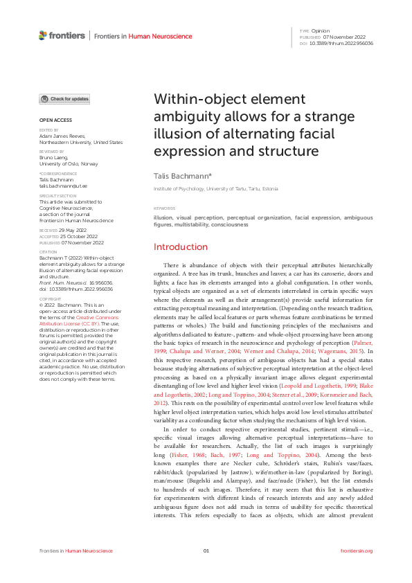 (PDF) Within-object element ambiguity allows for a strange illusion of ...