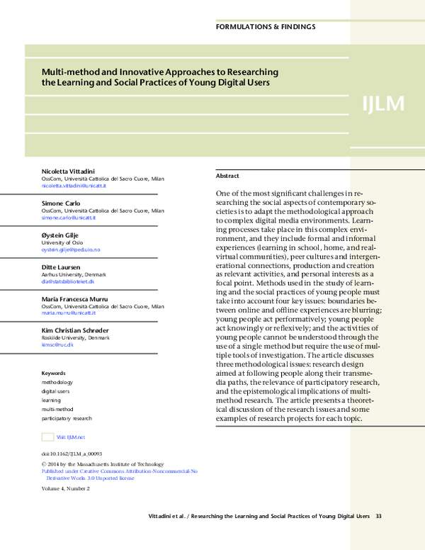 (PDF) Multi-method and Innovative Approaches to Researching the ...