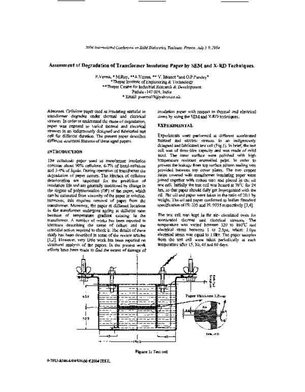 (PDF) Assessment of degradation of transformer insulation paper by SEM ...
