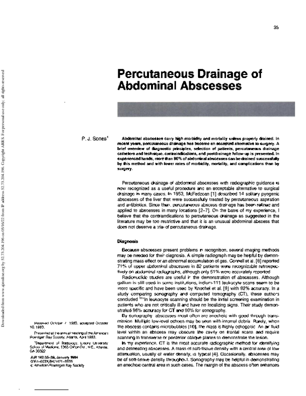 (PDF) Percutaneous drainage of abdominal abscesses