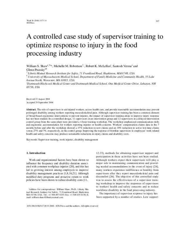 (PDF) A controlled case study of supervisor training to optimize ...