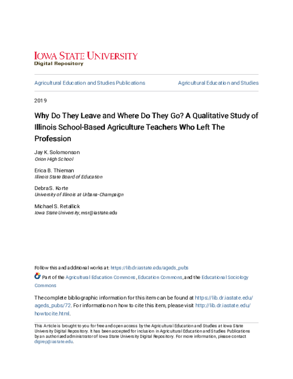 (PDF) Why Do They Leave and Where Do They Go? A Qualitative Study of ...