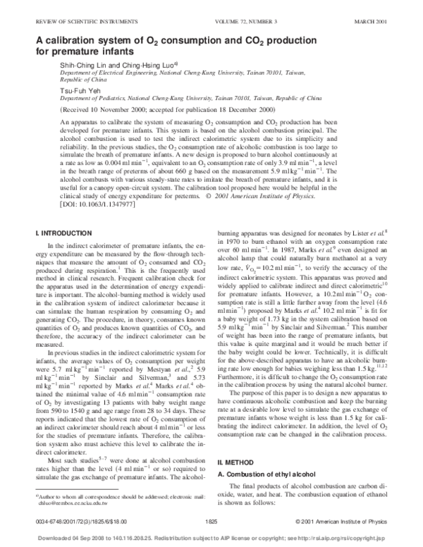 (PDF) A calibration system of O[sub 2] consumption and CO[sub 2 ...