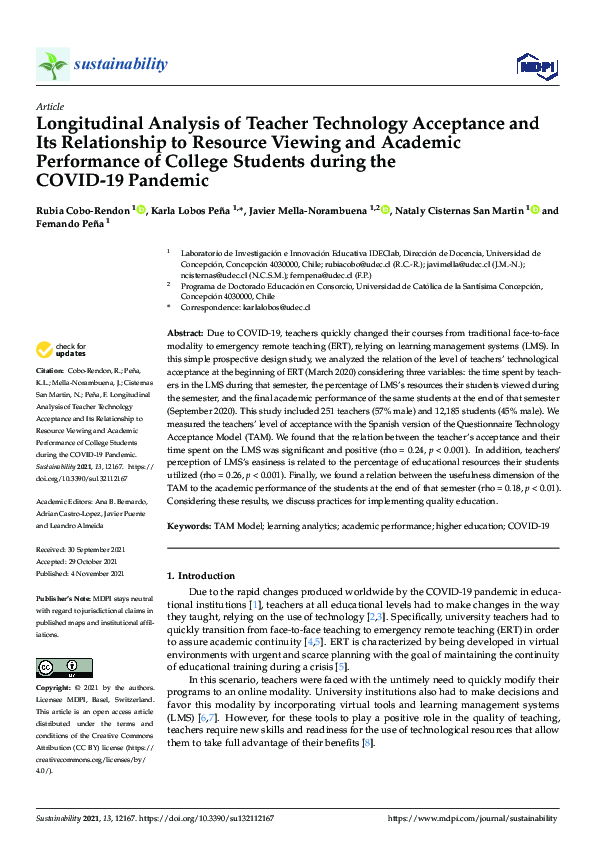 (PDF) Longitudinal Analysis of Teacher Technology Acceptance and Its ...