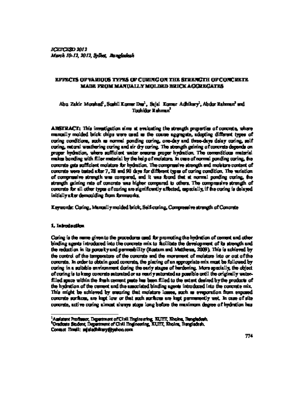 (PDF) Effects of Various Types of Curing on the Strength of Concrete ...