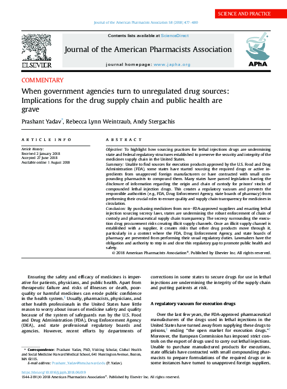 (PDF) When government agencies turn to unregulated drug sources ...