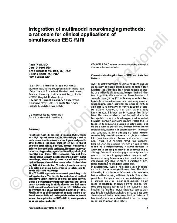 (PDF) Integration of multimodal neuroimaging methods: a rationale for ...