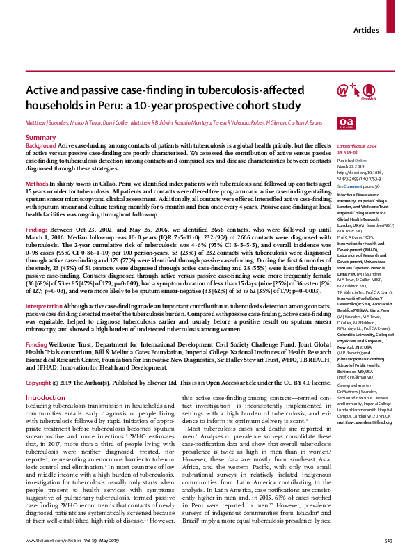 (PDF) Active and passive case-finding in tuberculosis-affected ...