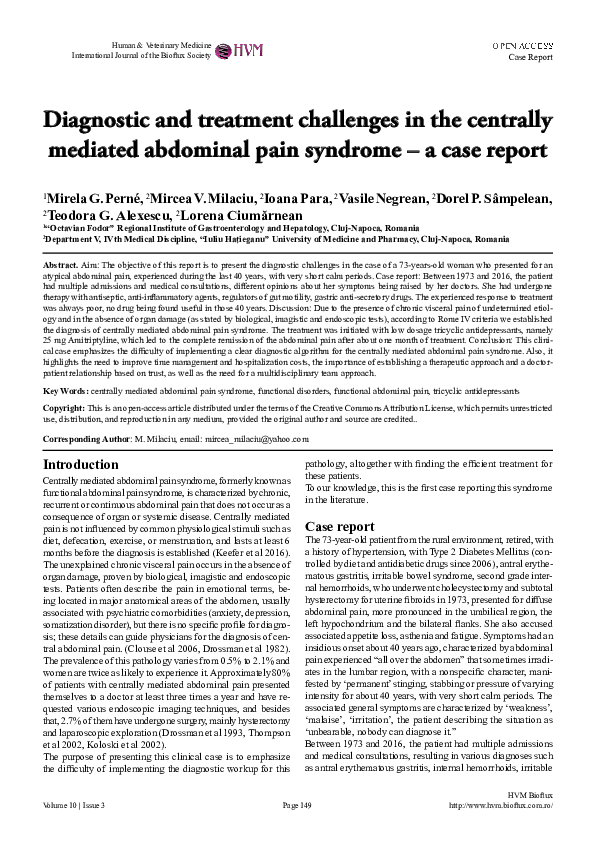 (PDF) Diagnostic and treatment challenges in the centrally mediated ...