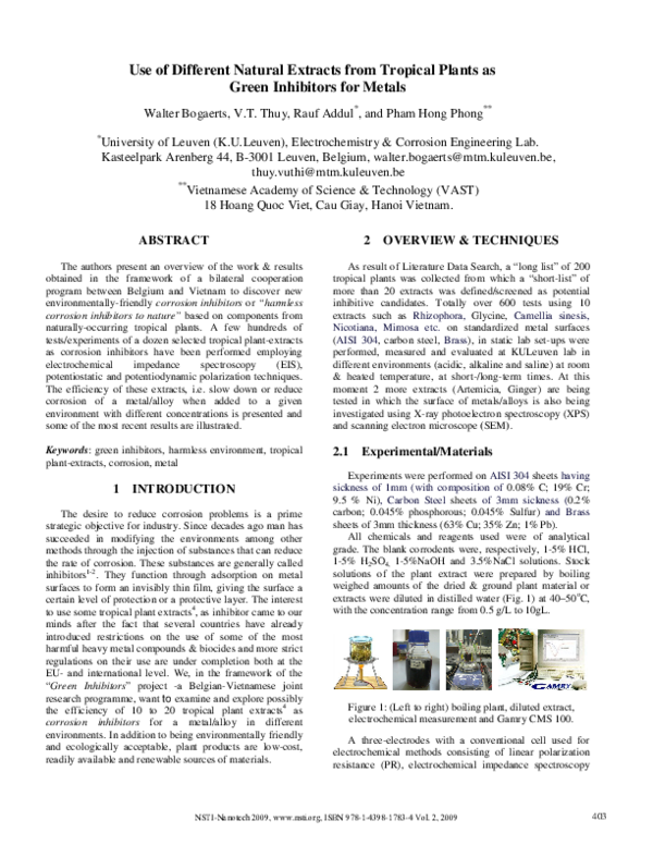 (PDF) Evaluation of Use of Different Natural Extracts from Tropical ...