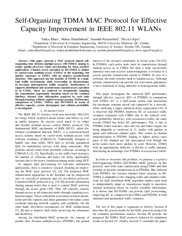 (PDF) Self-Organizing TDMA MAC Protocol for Effective Capacity ...
