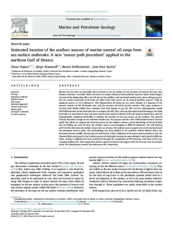 (PDF) Estimated location of the seafloor sources of marine natural oil ...