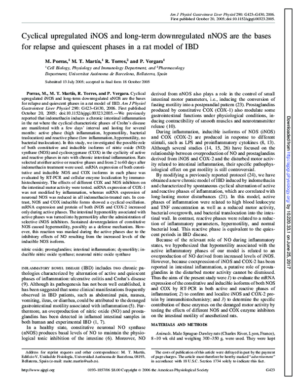 (PDF) Cyclical upregulated iNOS and long-term downregulated nNOS are ...