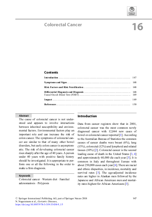(PDF) Colorectal Cancer