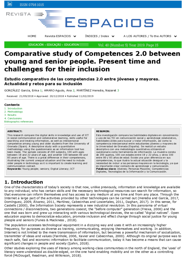 (PDF) Comparative study of Competences 2.0 between young and senior ...