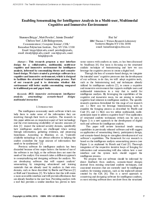 (PDF) Enabling Sensemaking for Intelligence Analysis in a Multi-user ...