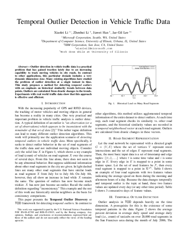 (PDF) Temporal Outlier Detection in Vehicle Traffic Data