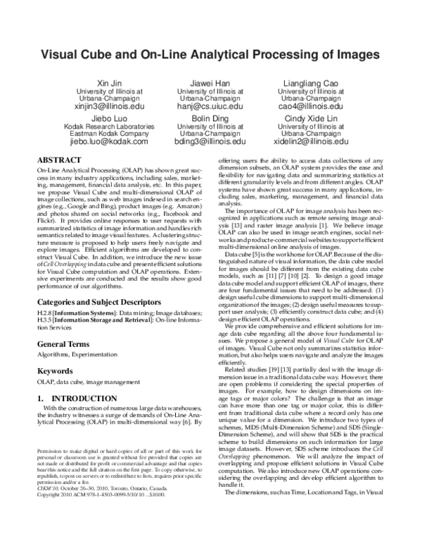 (PDF) Visual cube and on-line analytical processing of images