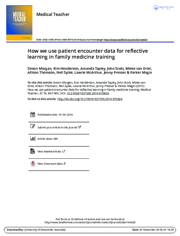  pdf how we use patient encounter data for reflective learning in