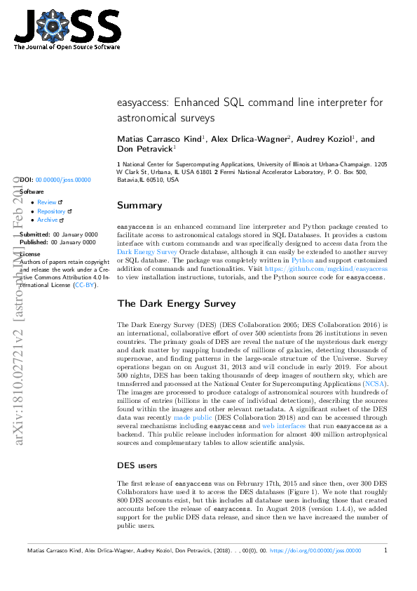 (PDF) easyaccess: Enhanced SQL command line interpreter for ...