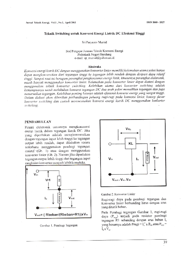 Pdf Teknik Switching Untuk Konversi Energi Dc Efisiensi Tinggi