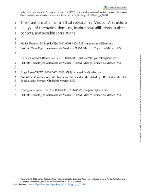 (PDF) The transformation of medical research in Mexico: A structural ...