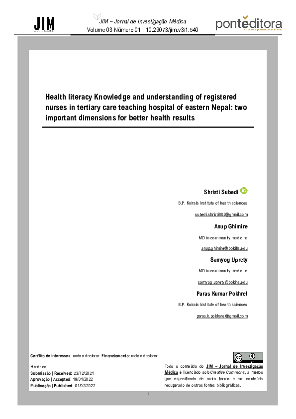 (PDF) Health literacy Knowledge and understanding of registered nurses ...