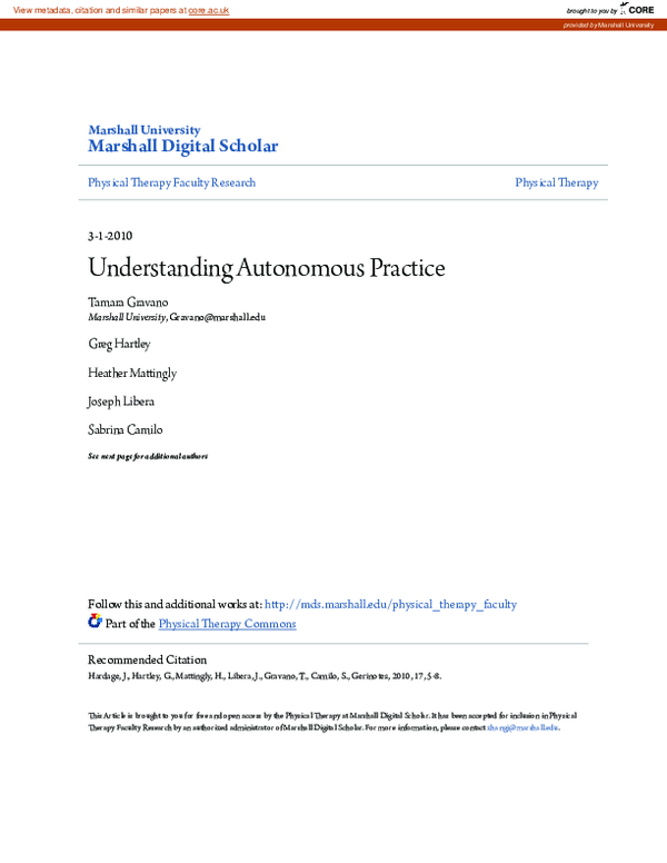 (PDF) Understanding Autonomous Practice