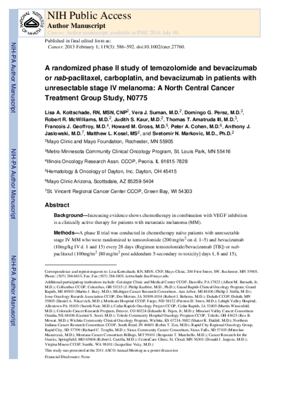 (PDF) A randomized phase 2 study of temozolomide and bevacizumab ornab ...