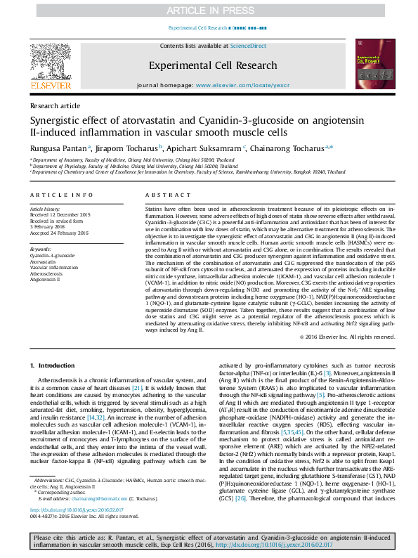 (PDF) Synergistic effect of atorvastatin and Cyanidin-3-glucoside on ...