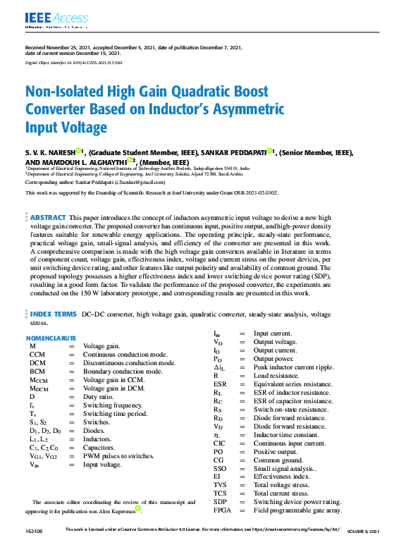 (PDF) Non-Isolated High Gain Quadratic Boost Converter Based on ...