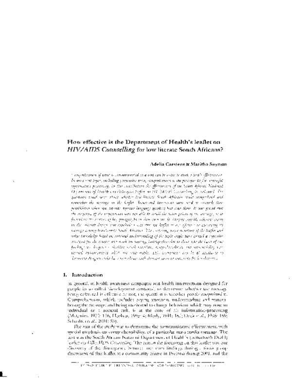 (PDF) How effective is the Department of Health's leaflet on HIV/AIDS ...